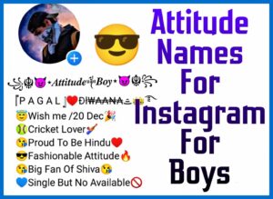 Attitude names for instagram for boy