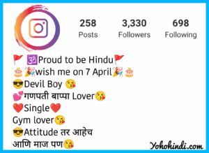 instagram bio in marathi