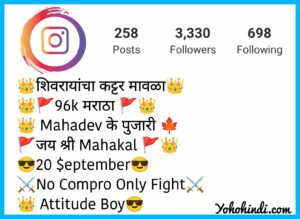instagram bio for boys marathi