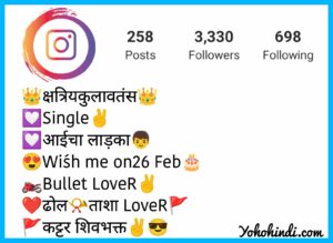 instagram bio marathi