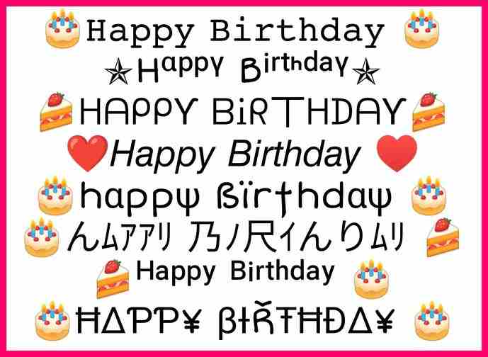 Happy Birthday Font Styles | Happy Birthday Stylish Text Fonts to Copy And Paste