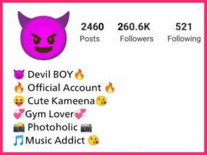 Devil Bio for Instagram