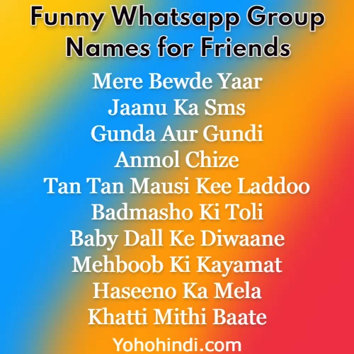 Funny Whatsapp Group Names for Friends