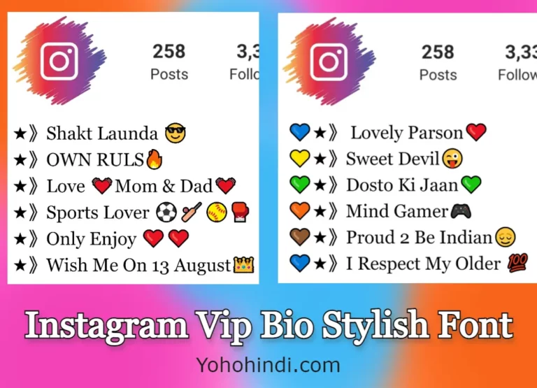 Instagram Vip Bio Stylish Font