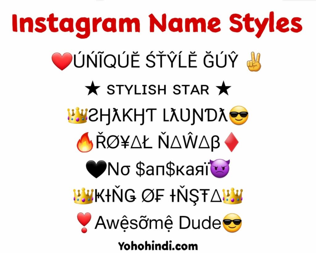 Instagram Name Styles